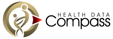 Health Data Compass with compass icon with two abstract human figure
